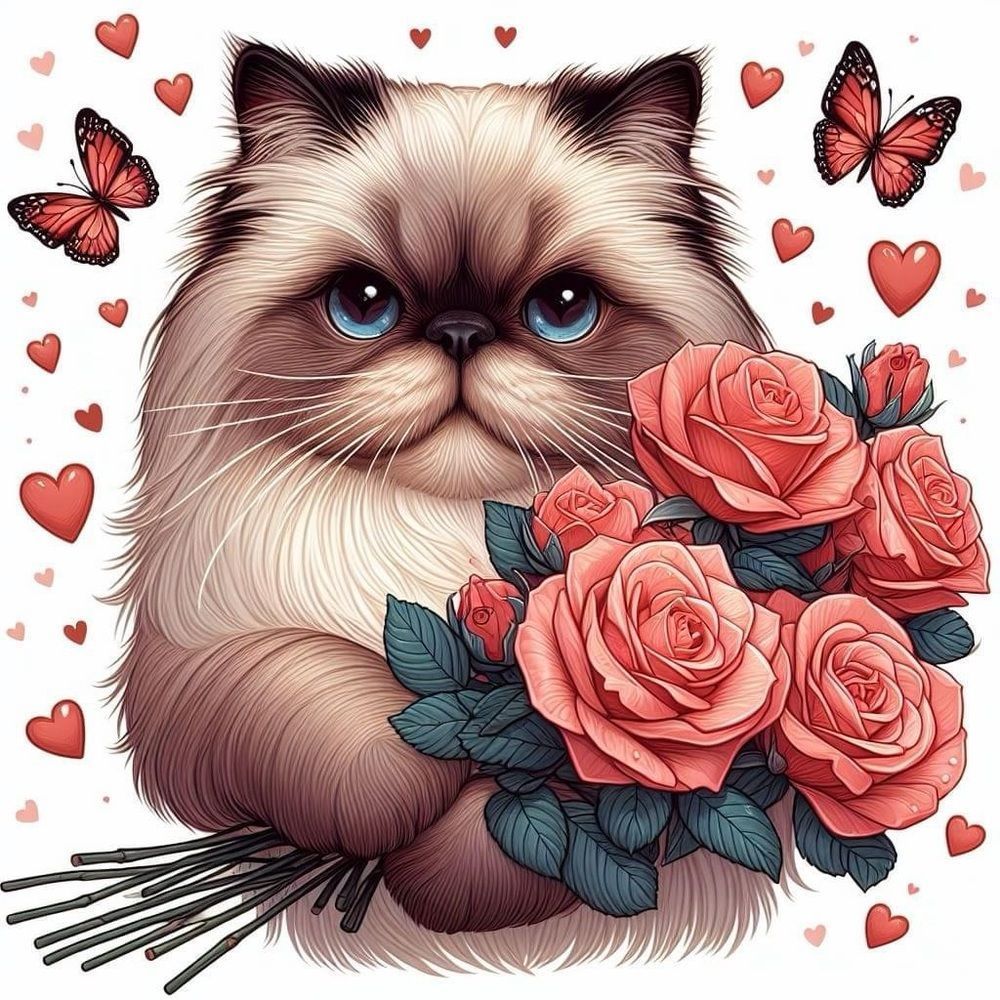 Cat Valentines Day Magnet
